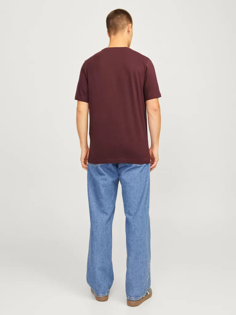 JACK & JONES Koszulki^Z logo Okrągły dekolt T-shirt Czerwony