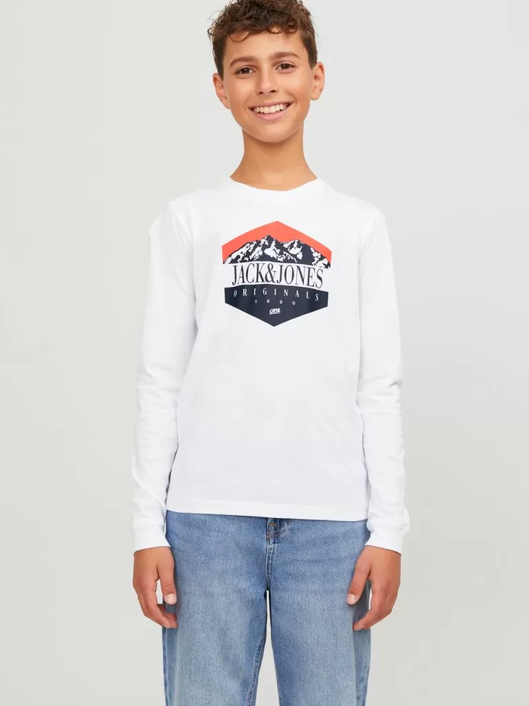 JACK & JONES Koszulki | Wyprzedaż^Z logo T-shirt Junior Biały