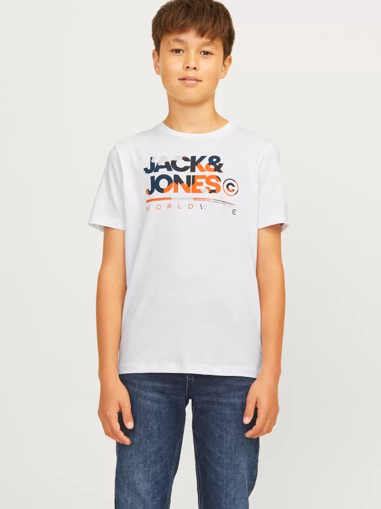 JACK & JONES Koszulki | Wyprzedaż^Z logo T-shirt Junior Biały