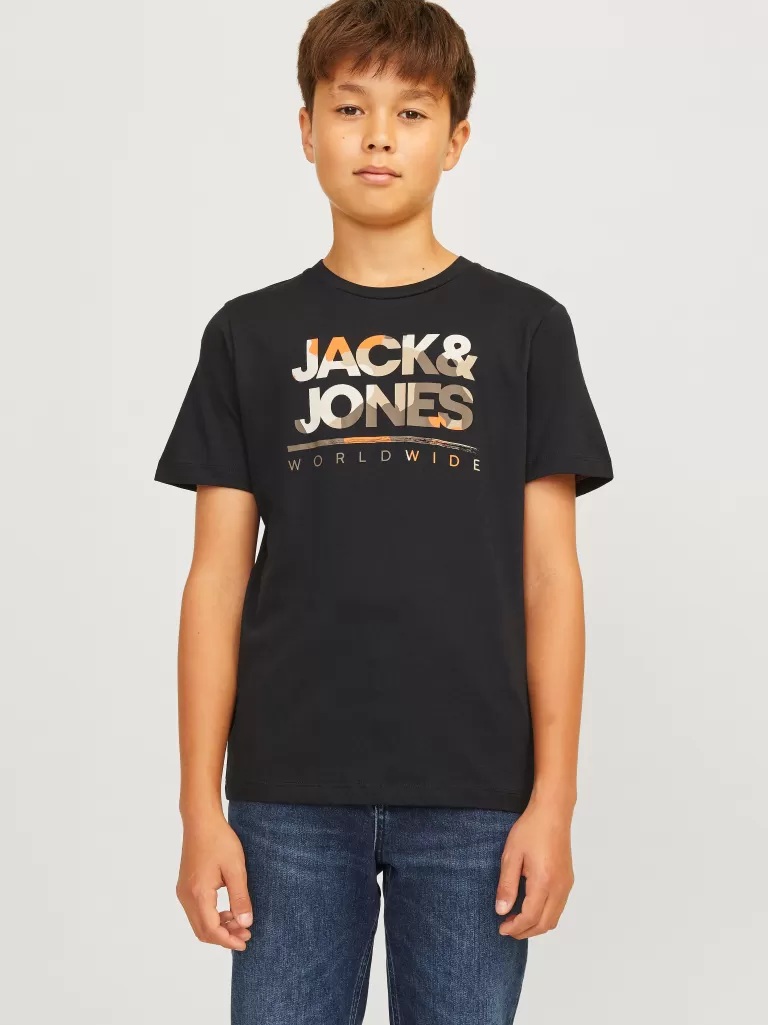 JACK & JONES Koszulki | Wyprzedaż^Z logo T-shirt Junior Czarny