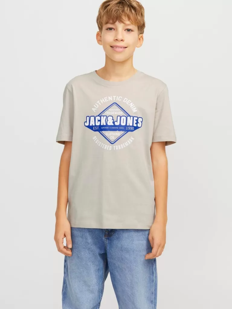 JACK & JONES Koszulki^Z logo T-shirt Junior Beżowy