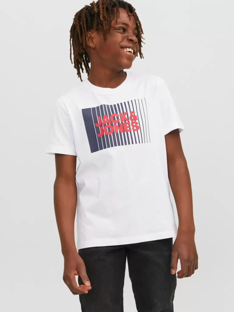 JACK & JONES Koszulki^Z logo T-shirt Junior Biały