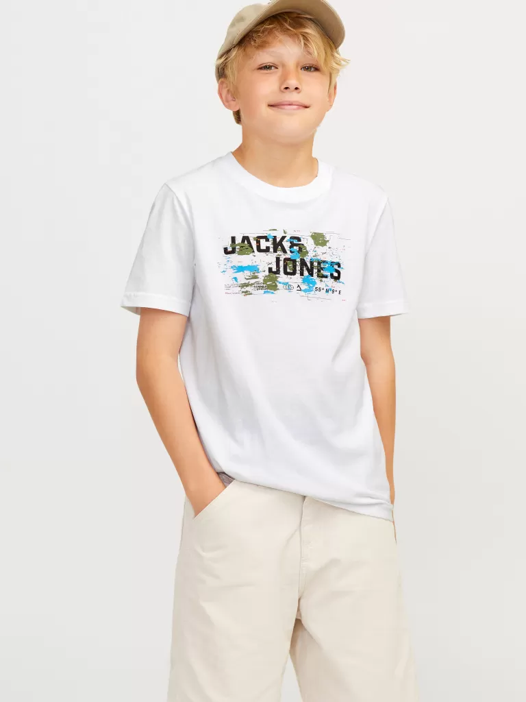 JACK & JONES Koszulki^Z logo T-shirt Junior Biały