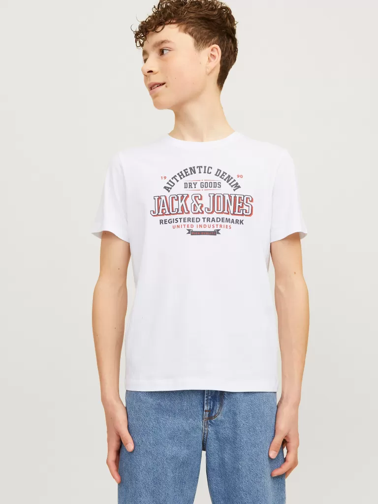 JACK & JONES Koszulki^Z logo T-shirt Junior Biały