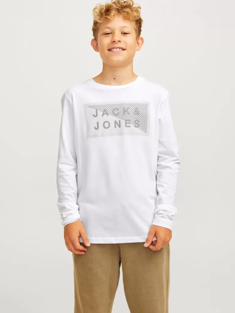 JACK & JONES Koszulki^Z logo T-shirt Junior Biały