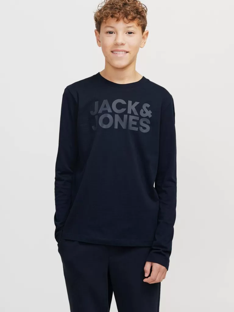 JACK & JONES Koszulki^Z logo T-shirt Junior Niebieski