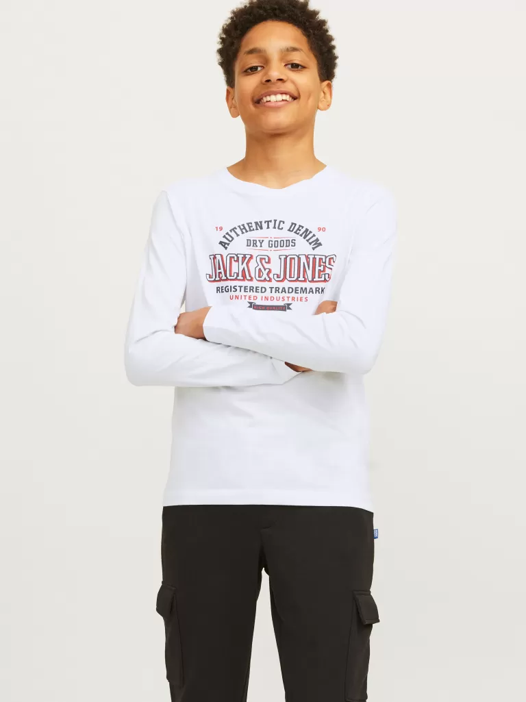 JACK & JONES Koszulki^Z logo T-shirt Junior Biały