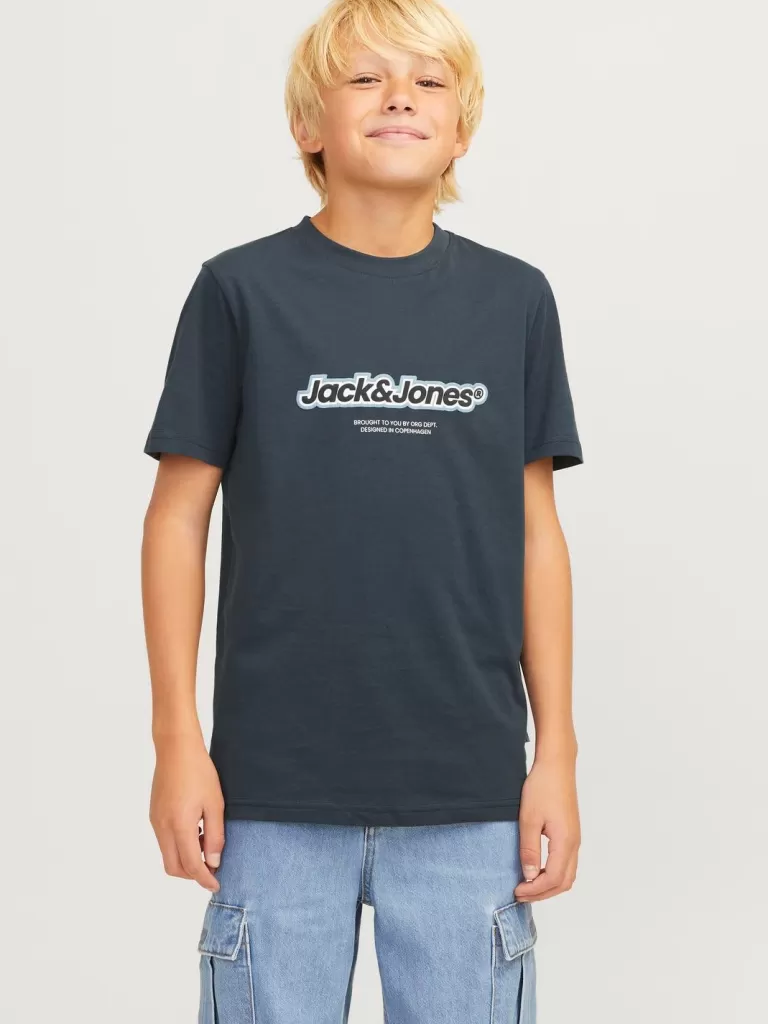 JACK & JONES Koszulki^Z logo T-shirt Junior Zielony
