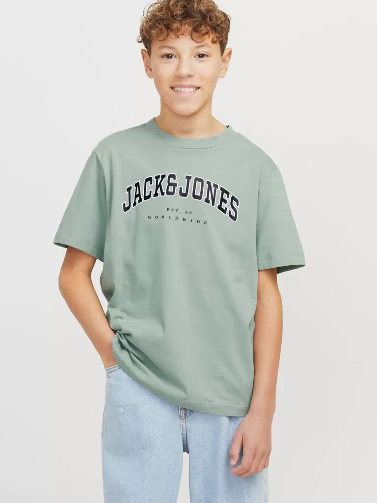 JACK & JONES Koszulki^Z logo T-shirt Junior Zielony