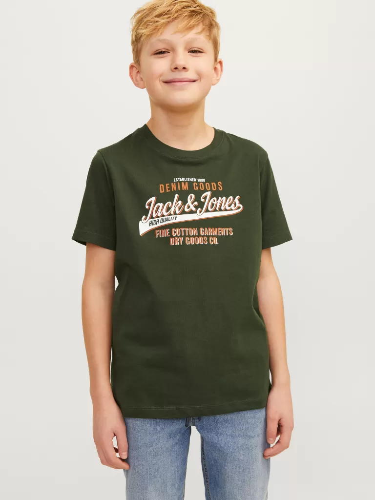 JACK & JONES Koszulki^Z logo T-shirt Junior Zielony