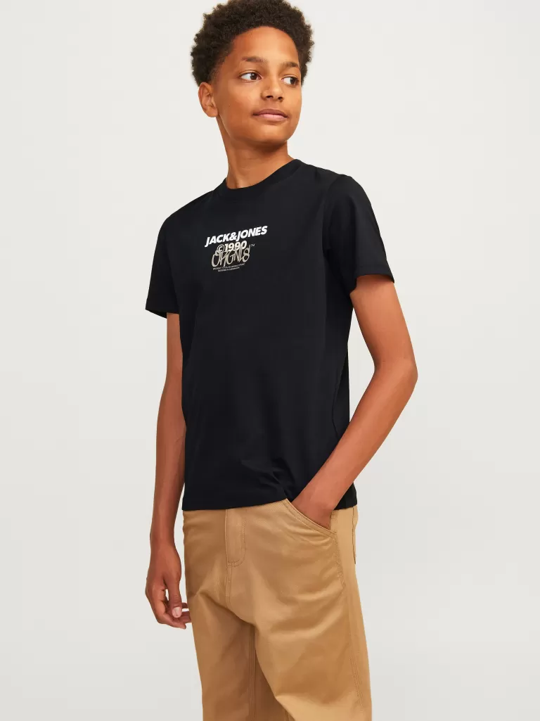 JACK & JONES Koszulki^Z logo T-shirt Junior Czarny