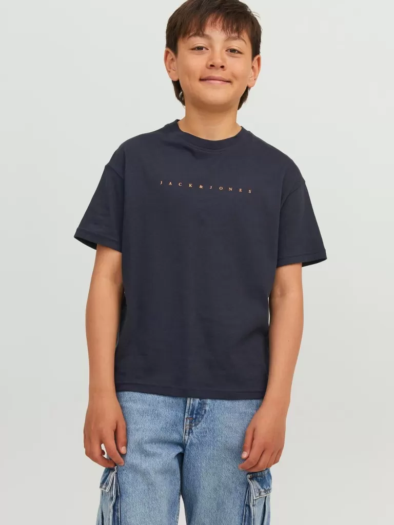 JACK & JONES Koszulki^Z logo T-shirt Junior Niebieski