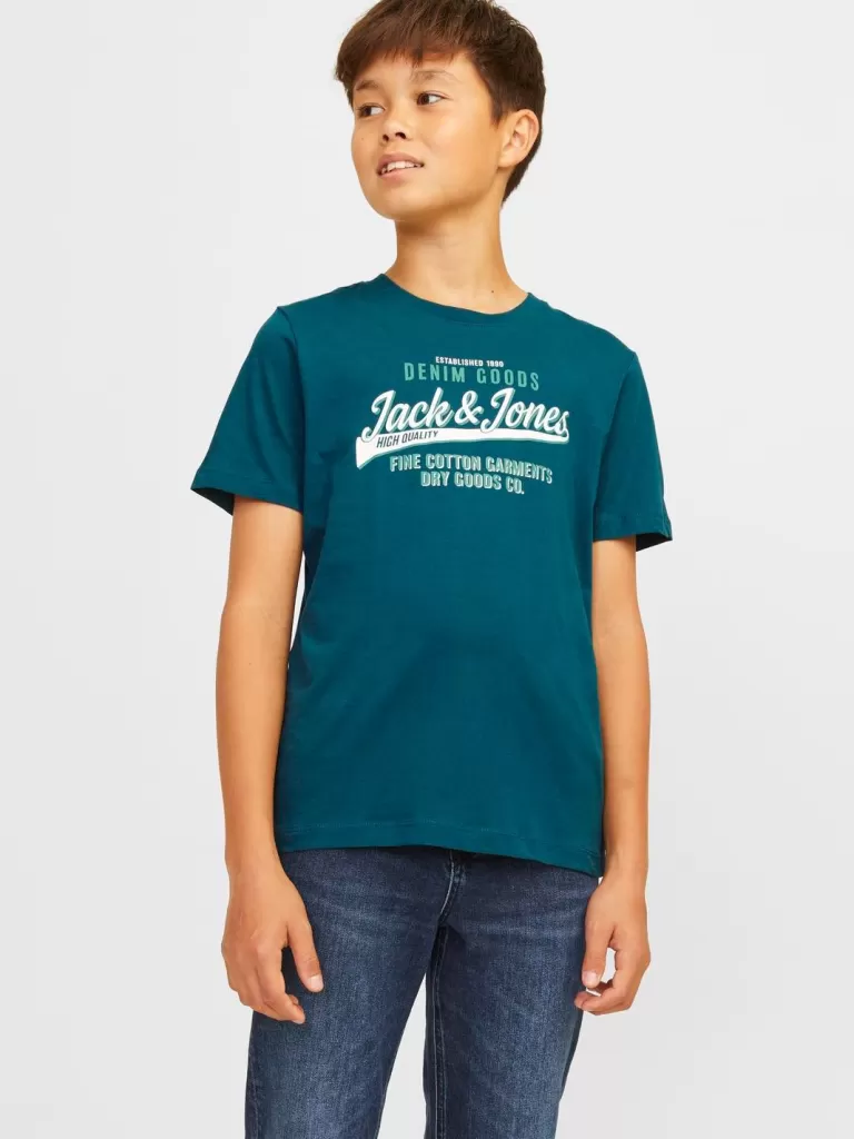 JACK & JONES Koszulki^Z logo T-shirt Junior Niebieski