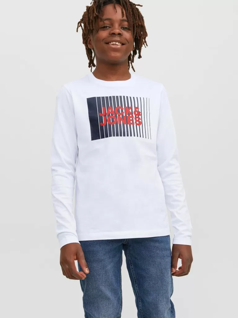 JACK & JONES Koszulki^Z logo T-shirt Junior Biały