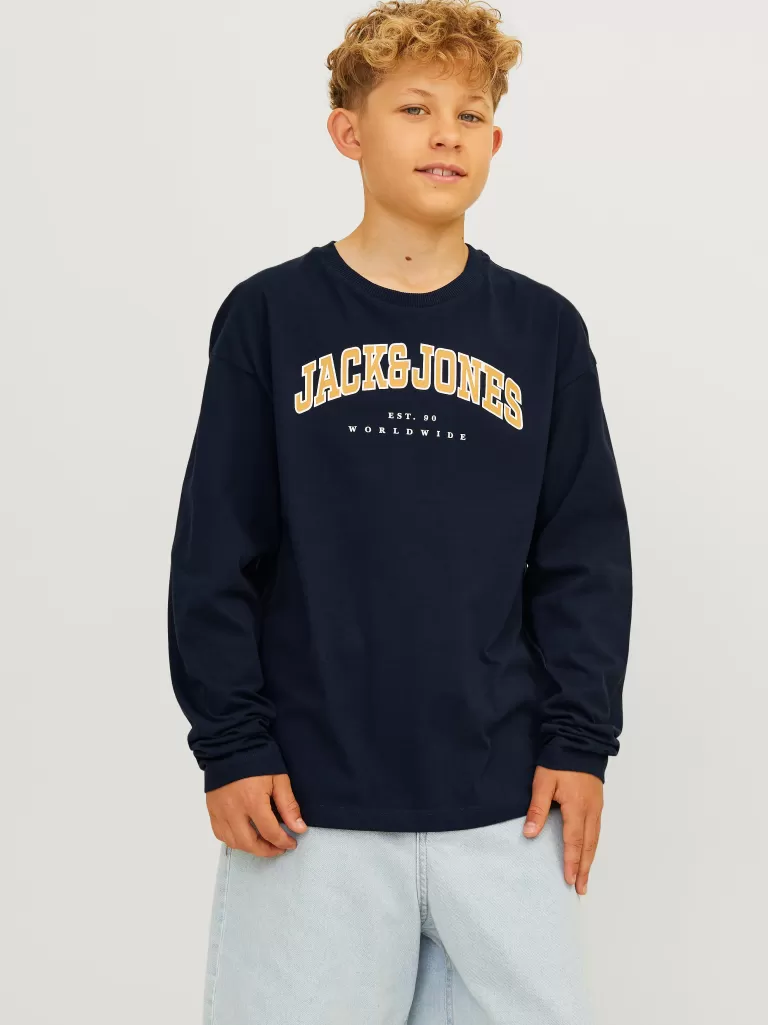 JACK & JONES Koszulki^Z logo T-shirt Junior Niebieski