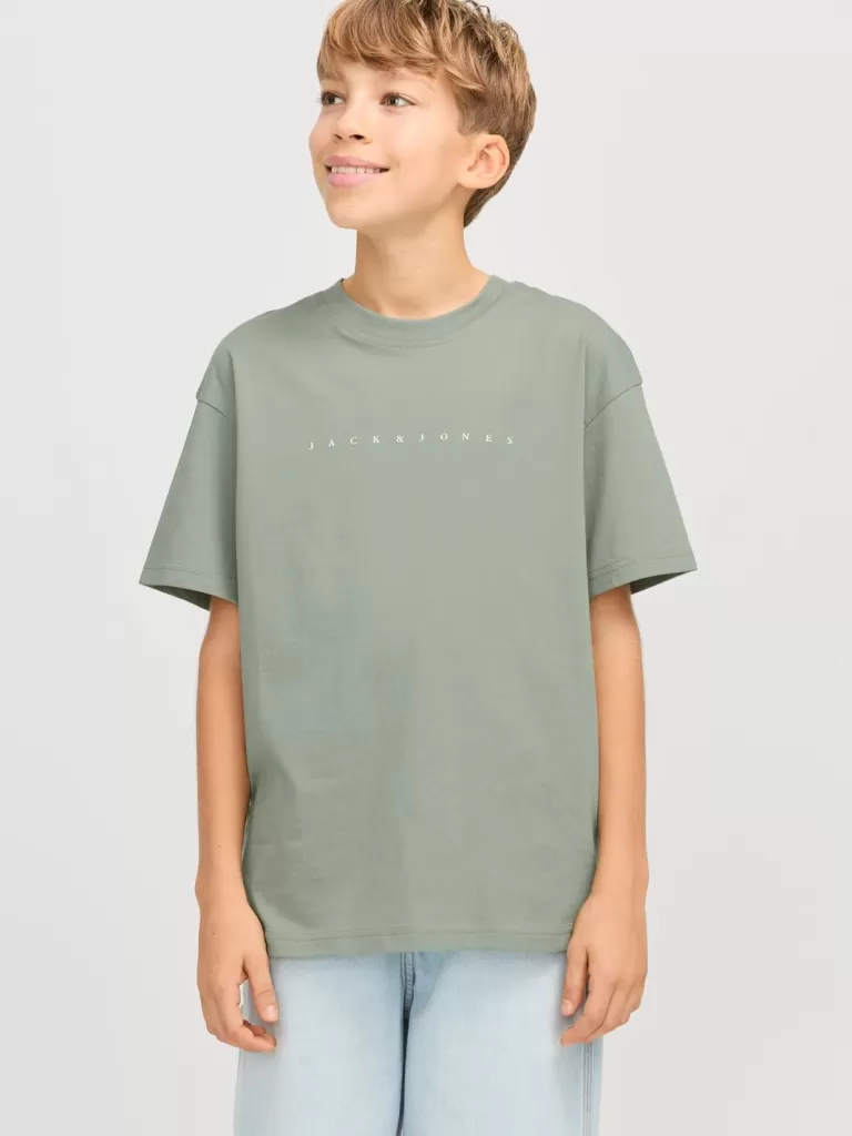 JACK & JONES Koszulki^Z logo T-shirt Junior Zielony