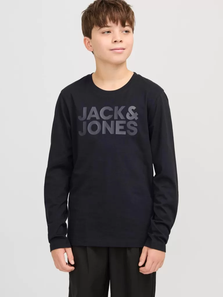 JACK & JONES Koszulki^Z logo T-shirt Junior Czarny