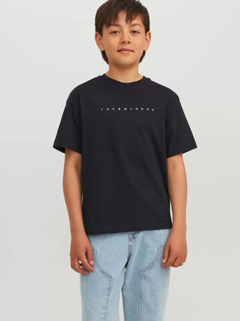 JACK & JONES Koszulki^Z logo T-shirt Junior Czarny