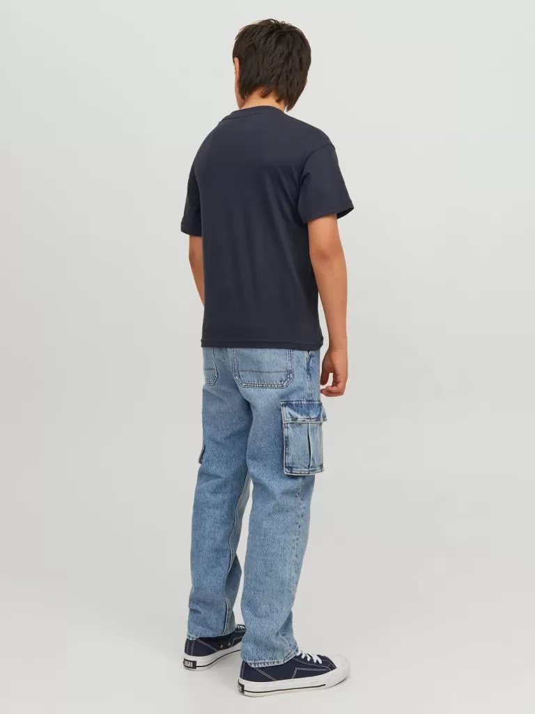 JACK & JONES Koszulki^Z logo T-shirt Junior Niebieski